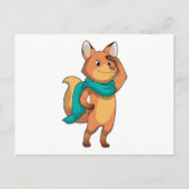 Fox mit Scarf Postkarte (Vorderseite)