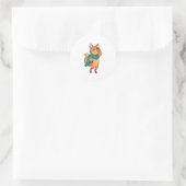 Fox mit Scarf Runder Aufkleber (Tasche)