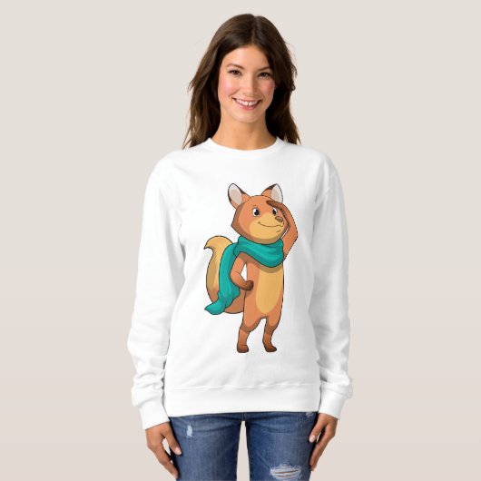 Fox mit Scarf Sweatshirt (Vorne ganz)