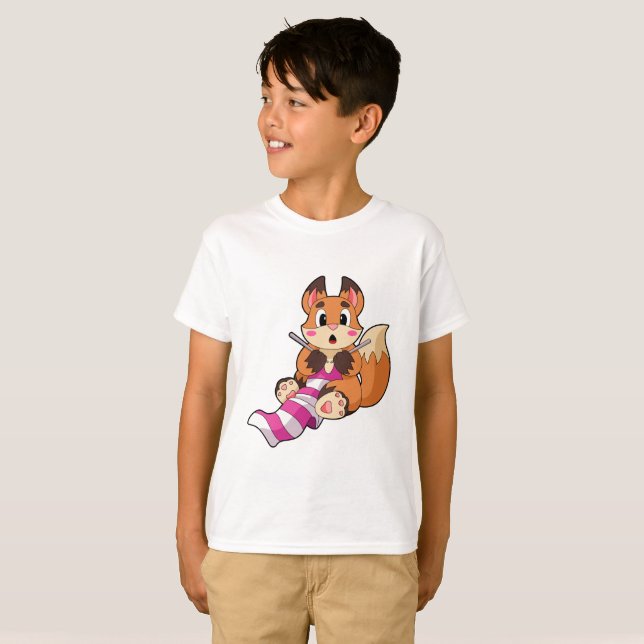 Fox mit Scarf T-Shirt (Vorne ganz)