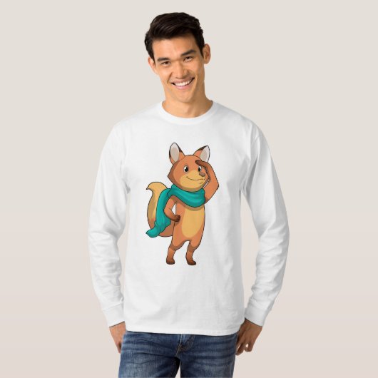 Fox mit Scarf T-Shirt (Vorne ganz)