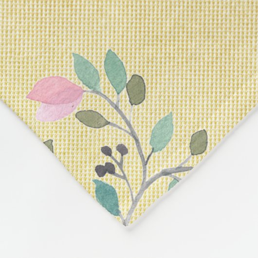 Fox mit Schmetterlingen und rosa Blumen Fleecedecke (Ecke)