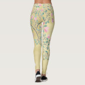 Fox mit Schmetterlingen und rosa Blumen Leggings (Rückseite)