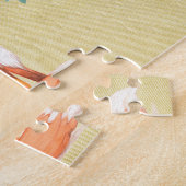 Fox mit Schmetterlingen und rosa Blumen Puzzle (Seite)