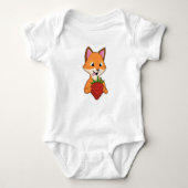 Fox mit Strawberry Baby Strampler (Vorderseite)