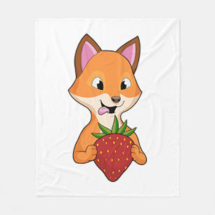 Fox mit Strawberry Fleecedecke