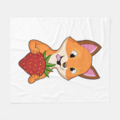 Fox mit Strawberry Fleecedecke (Vorderseite (Horizontal))