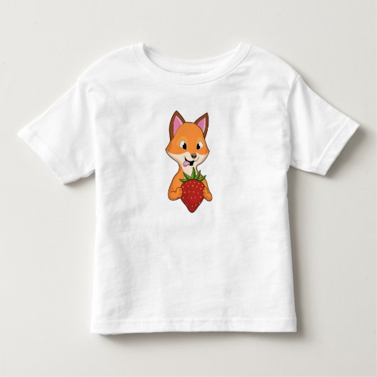 Fox mit Strawberry Kleinkind T-shirt (Vorderseite)