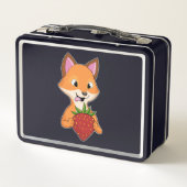 Fox mit Strawberry Metall Brotdose (Rückseite)