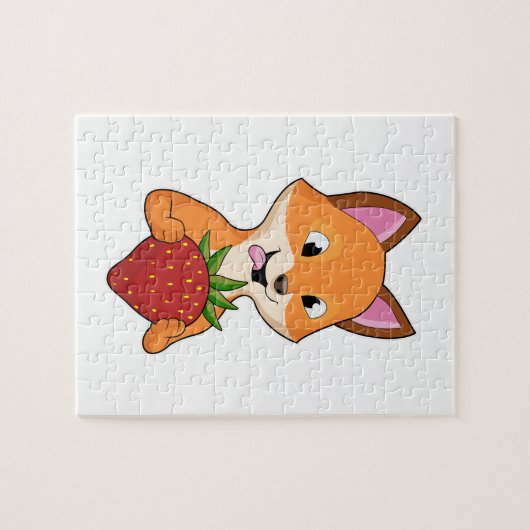 Fox mit Strawberry Puzzle (Horizontal)