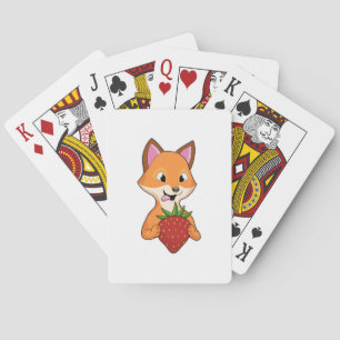 Fox mit Strawberry Spielkarten