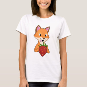 Fox mit Strawberry T-Shirt