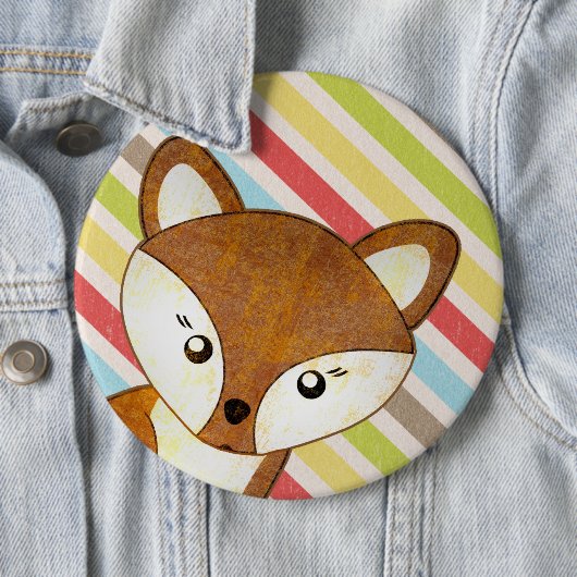 Fox mit Stripes-Button Button (Beispiel)