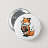Fox mit Tasse Button (Vorne & Hinten)