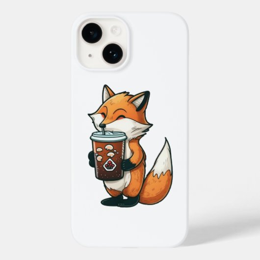Fox mit Tasse Case-Mate iPhone Hülle (Rückseite)