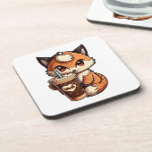 Fox mit Tasse Getränkeuntersetzer (Linke Seite)