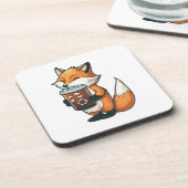 Fox mit Tasse Getränkeuntersetzer (Linke Seite)