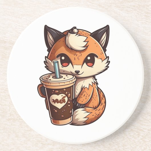 Fox mit Tasse Getränkeuntersetzer (Vorne)