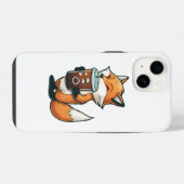 Fox mit Tasse iPhone Hülle (Rückseite (Horizontal))
