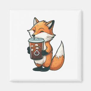 Fox mit Tasse Magnet