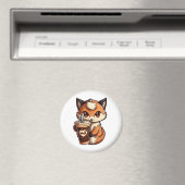 Fox mit Tasse Magnet (In Situ (Geschirrspüler))