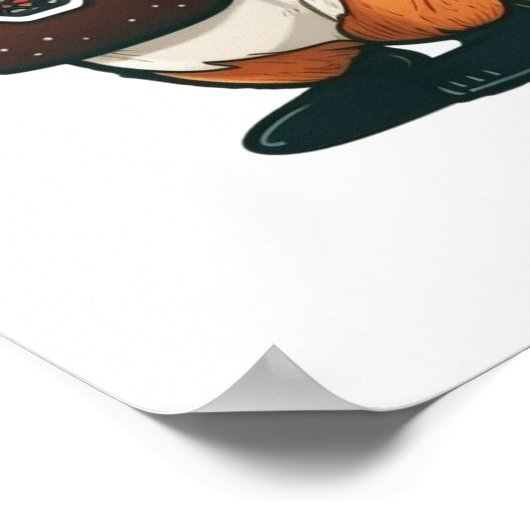 Fox mit Tasse Poster (Ecke)