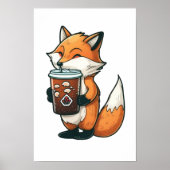 Fox mit Tasse Poster (Vorne)