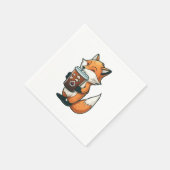 Fox mit Tasse Serviette (Ecke)