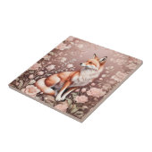 Fox mit traumhaft rosa Blüte Fliese (Seite)