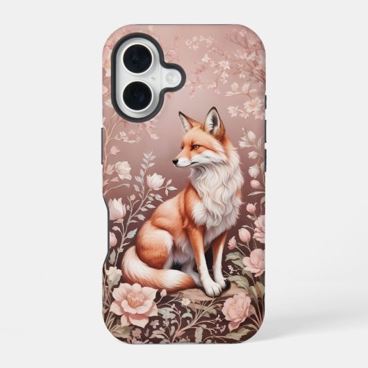 Fox mit traumhaft rosa Blüte iPhone 16 Hülle (Rückseite)