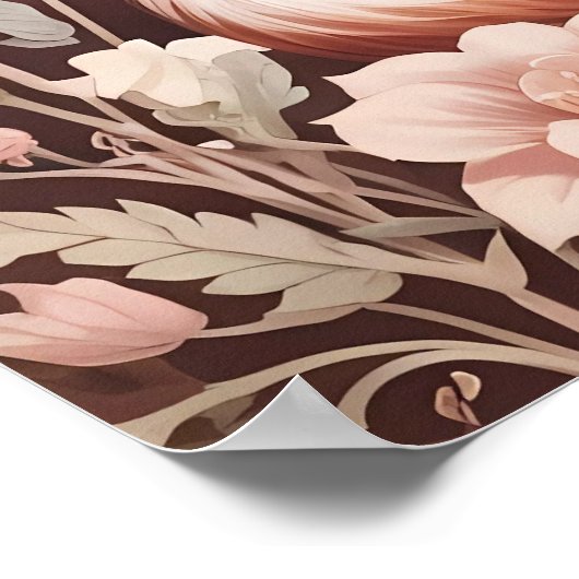 Fox mit traumhaft rosa Blüte Poster (Ecke)