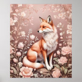 Fox mit traumhaft rosa Blüte Poster (Vorne)
