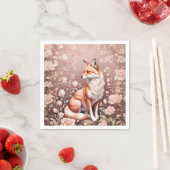 Fox mit traumhaft rosa Blüte Serviette (Beispiel)