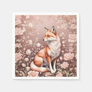 Fox mit traumhaft rosa Blüte Serviette