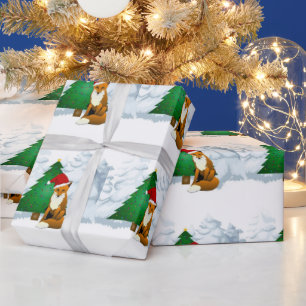 Fox mit Weihnachtsbaum Wrapping Papier für Kinder Geschenkpapier
