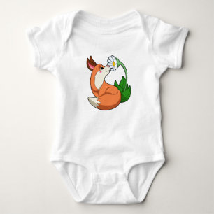 Fox mit weißer Blume Baby Strampler