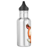Fox mit weißer Blume Edelstahlflasche (Links)