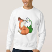 Fox mit weißer Blume Sweatshirt (Vorderseite)