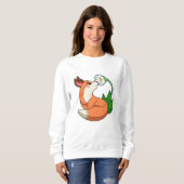 Fox mit weißer Blume Sweatshirt (Vorne ganz)