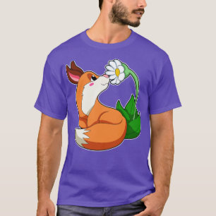 Fox mit weißer Blume T-Shirt