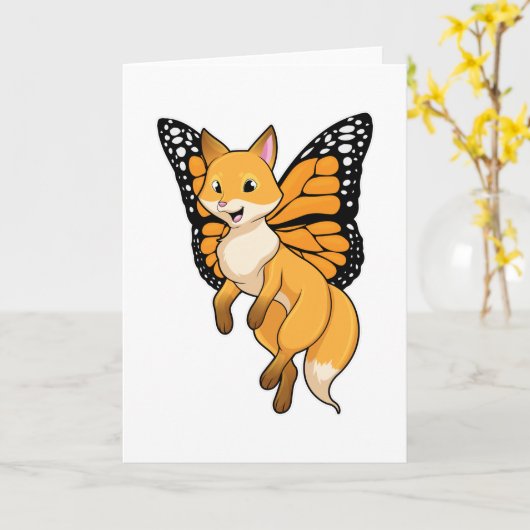Fox mit Wing Karte (Gelbe Blume)