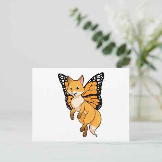 Fox mit Wing Postkarte (Stehend Vorderseite)