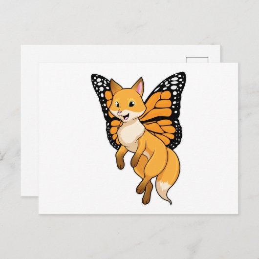 Fox mit Wing Postkarte (Vorne/Hinten)