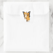 Fox mit Wing Quadratischer Aufkleber (Tasche)