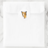 Fox mit Wing Runder Aufkleber (Tasche)