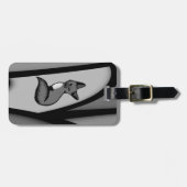 Fox Modern Art Design in Silver Gepäckanhänger (Vorderseite horizontal)