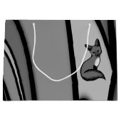 Fox Modern Art Design in Silver Große Geschenktüte (Vorderseite)