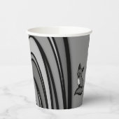 Fox Modern Art Design in Silver Happy Birthday Pappbecher (Links)