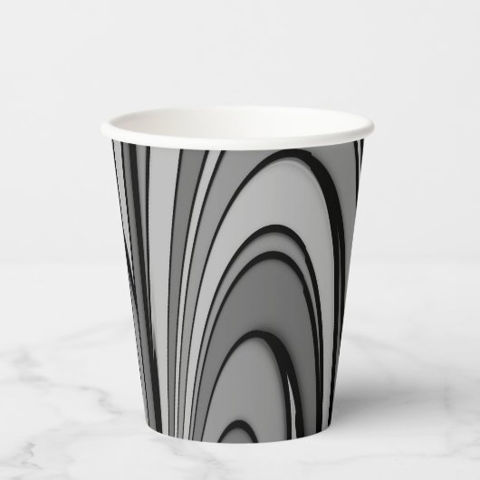 Fox Modern Art Design in Silver Happy Birthday Pappbecher (Vorderseite)