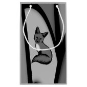 Fox Modern Art Design in Silver Kleine Geschenktüte (Rückseite)